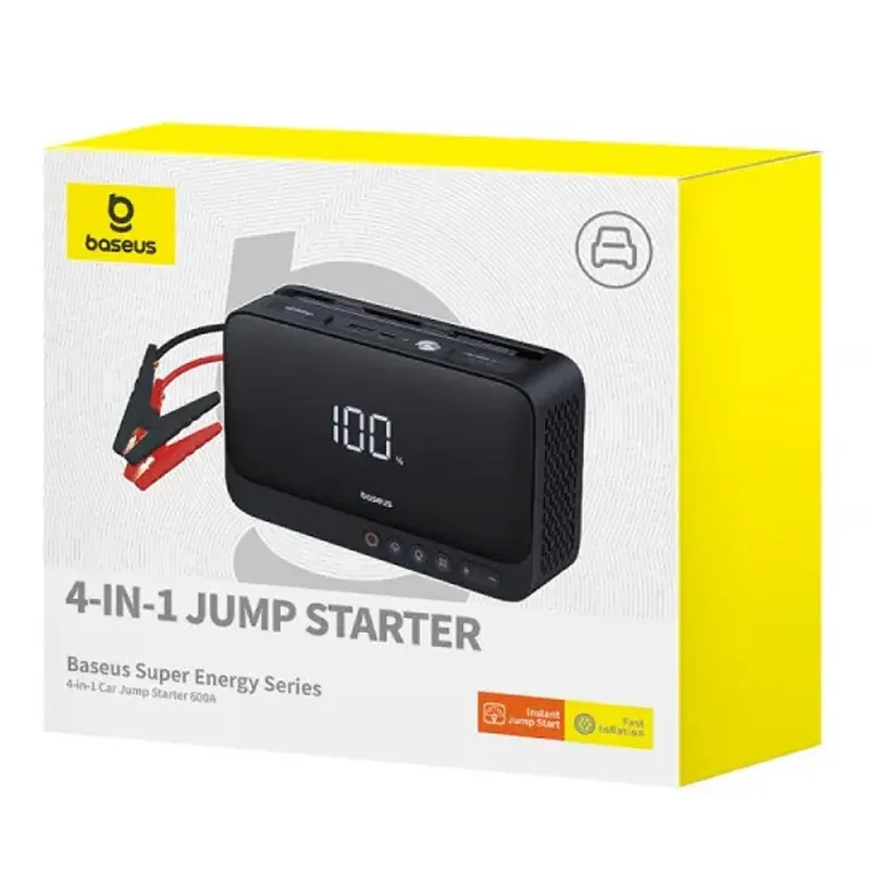 Пусковий пристрій (бустер) для автомобіля Baseus Super Energy 6000 mAh (C00245902111) – Cluster Black. Фото 5 з 5