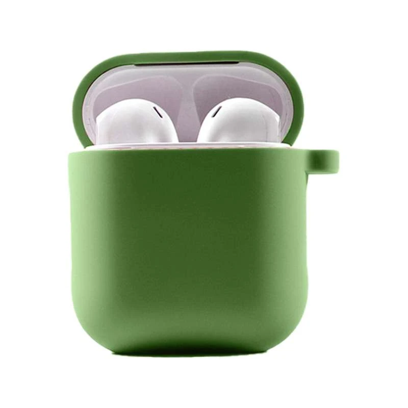 

Силиконовый футляр с микрофиброй для наушников Airpods 1/2 (Мятный / Mint), М'ятний / mint