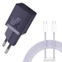 МЗП Baseus GaN5 Fast Charger (mini) 30W (1USB-C) + кабель Type-C to Type-C (P10110902) – Midnight Purple. Фото 1 з 4