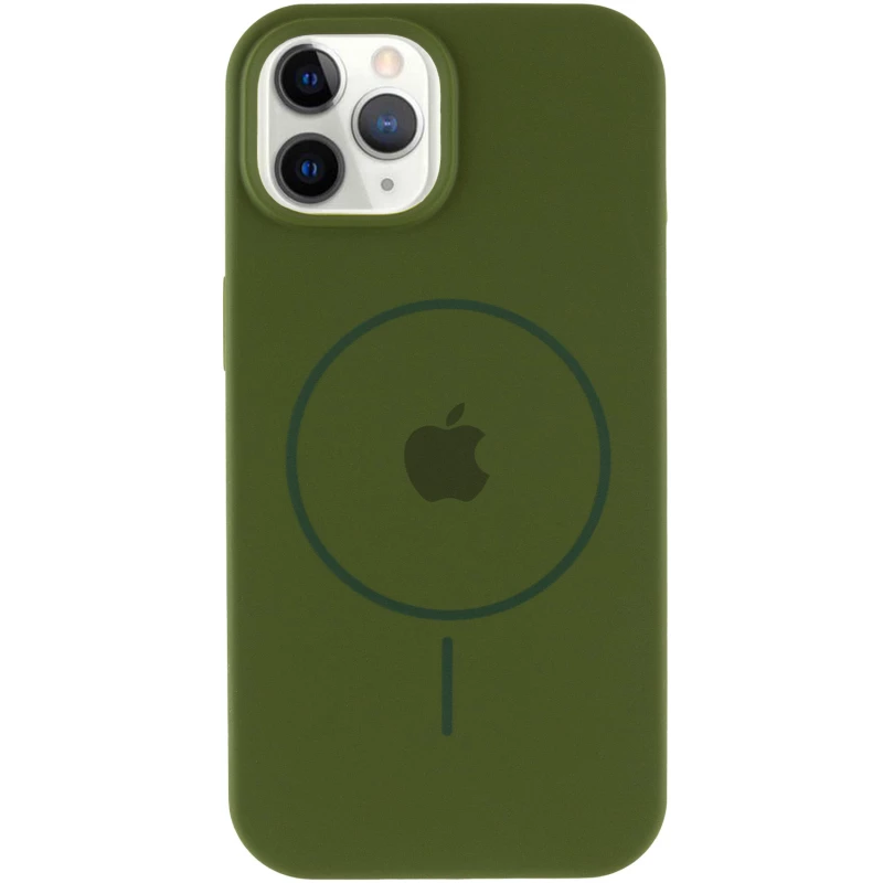 Чехол Silicone Armor Max with MagSafe для Apple iPhone 12 Pro Max (6.7") – Зеленый / Dark Olive. Фото 4 из 7