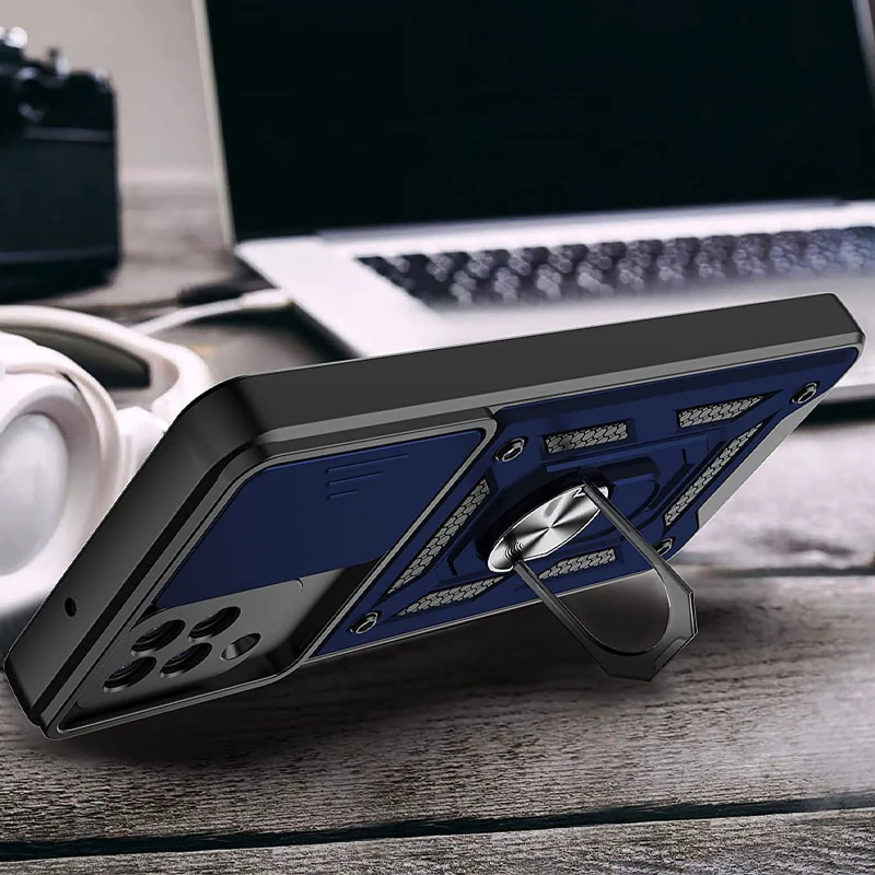 Удароміцний чохол Ummi Camshield Serge Ring (in box) для Samsung Galaxy A22 4G – Синій / Navy. Фото 2 з 2