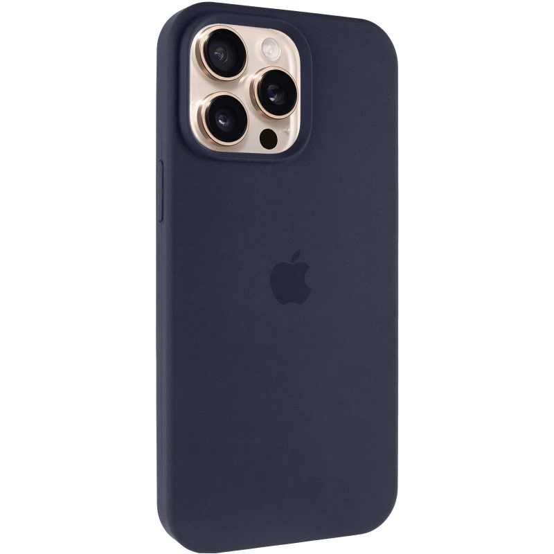 Чехол Silicone Case с закрытым низом для Apple iPhone 14 Pro Max (6.7") – Темно-синий / Midnight blue. Фото 2 из 8