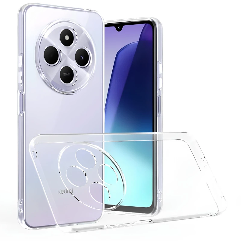 Ультратонкий силіконовий чохол 1,5 мм з захистом камери на Xiaomi Redmi A3 Pro – Безбарвний (прозорий). Фото 2 з 3