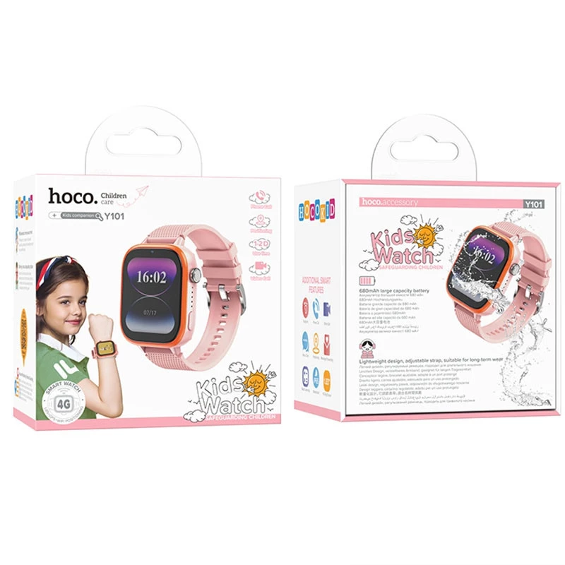 Дитячий cмарт-годинник Hoco Y101 4G – Pink. Фото 5 з 5
