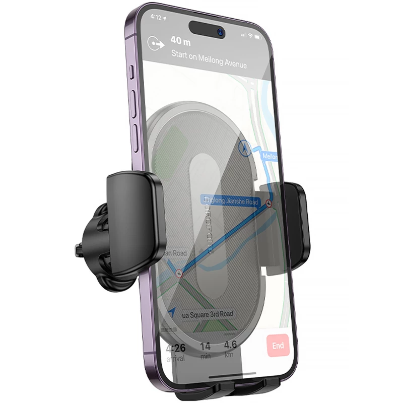 Автотримач Borofone BH133 Rio push-type (air outlet) – Black. Фото 2 з 6