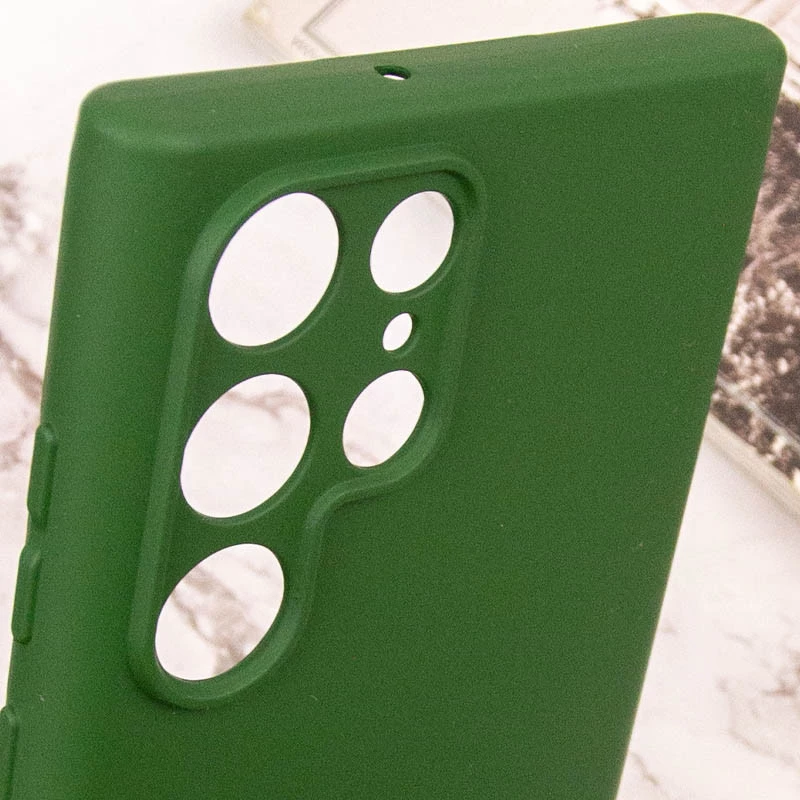 Чехол Silicone Case Lakshmi с закрытой камерой для Samsung Galaxy S22 Ultra – Зеленый / Dark green. Фото 10 из 11