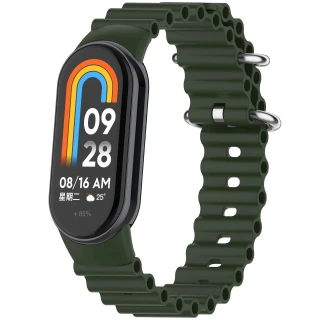 Ремінець Ocean Band для Xiaomi Mi Band 9/8 — Зелений / Dark Olive