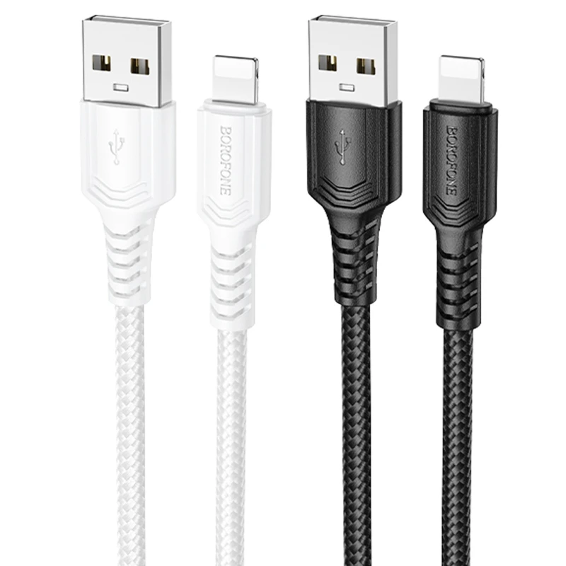 Дата кабель Borofone BX116 Certain USB to Lightning 2.4A (1m) фото 2 з 2