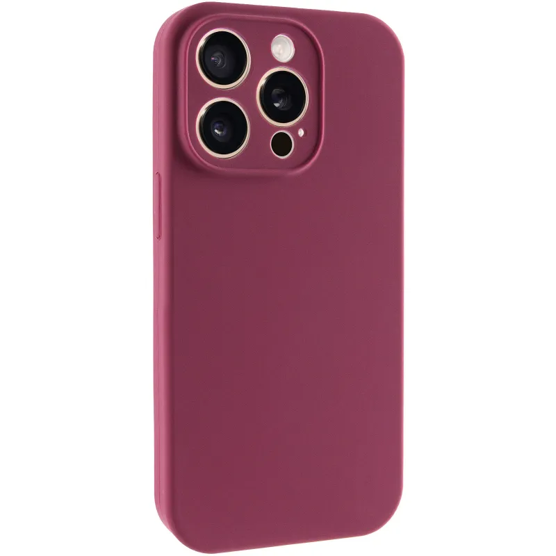 Чехол Silk Full Camera (AA) NO LOGO with Magnetic Fit для Apple iPhone 15 Pro (6.1") – Бордовый / Plum. Фото 1 из 4