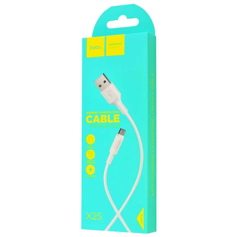 

Дата кабель Hoco X25 Soarer MicroUSB (1m) (Білий)
