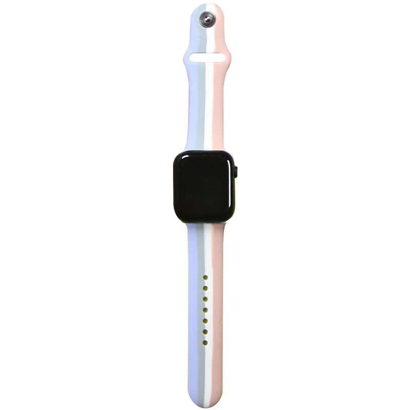 

Силиконовый ремешок Rainbow для Apple watch 42mm / 44mm (Сиреневый / Розовый), Бузковий / рожевий