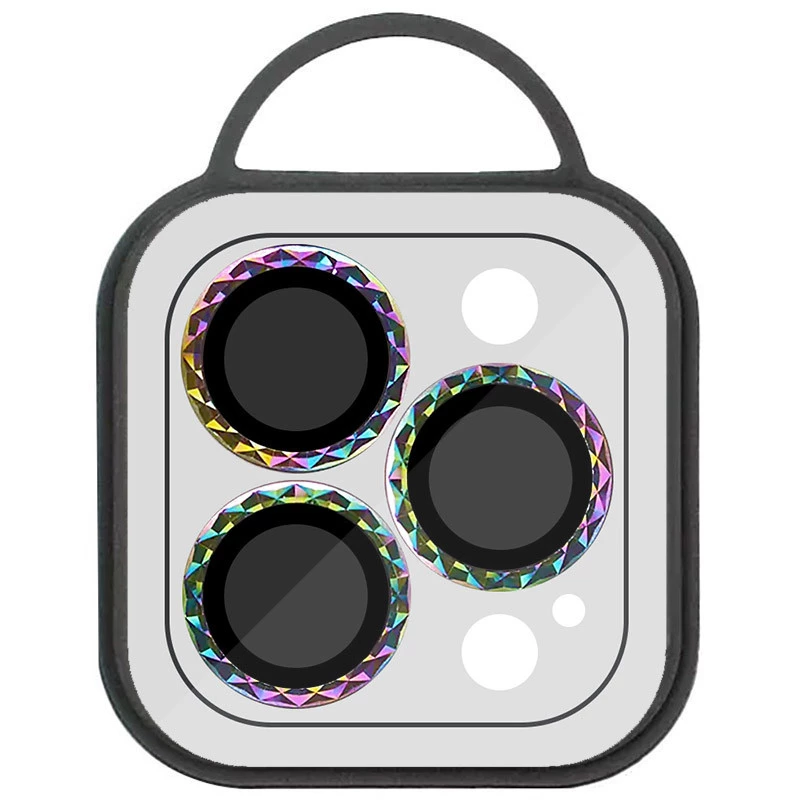 Захисне скло Metal Shine для камери на Apple iPhone 15 Pro Max (6.7") – Бузковий / Rainbow. Фото 4 з 9