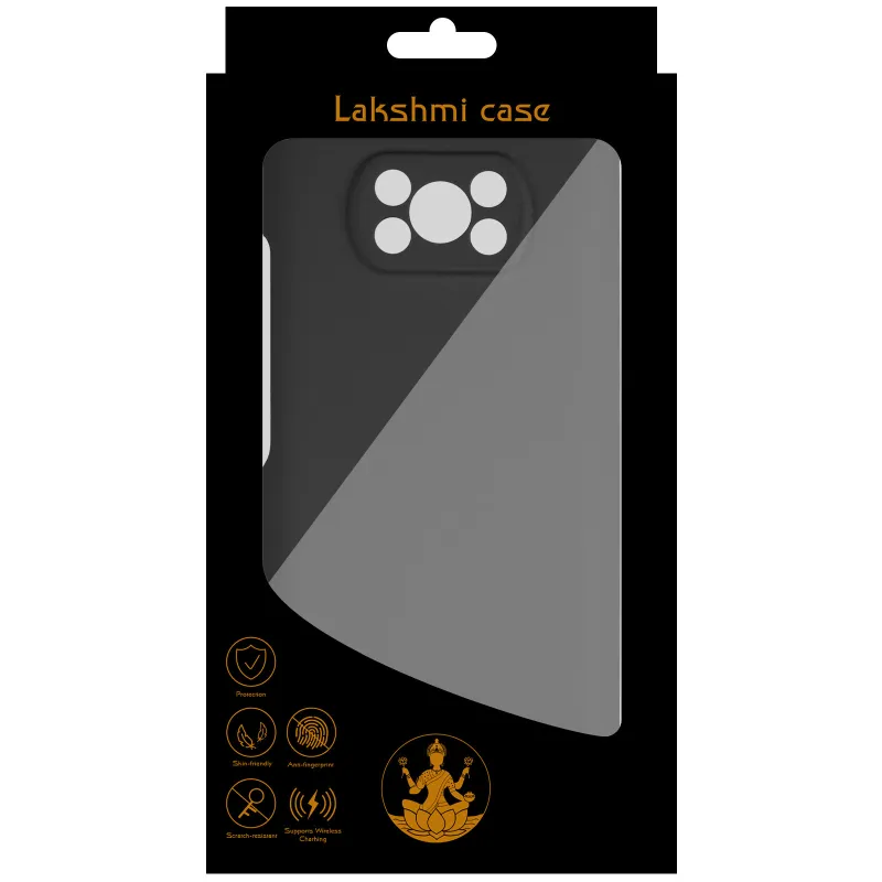 Чохол Silicone Case Lakshmi Premium із закритою камерою для Xiaomi Poco X3 NFC / Poco X3 Pro – Чорний / Black. Фото 6 з 9