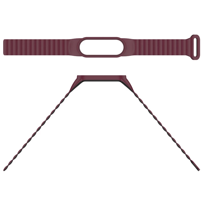 Ремінець Dual-color Magnetic для Xiaomi Mi Band 7/6/5/4/3 – Plum / Black. Фото 4 з 4