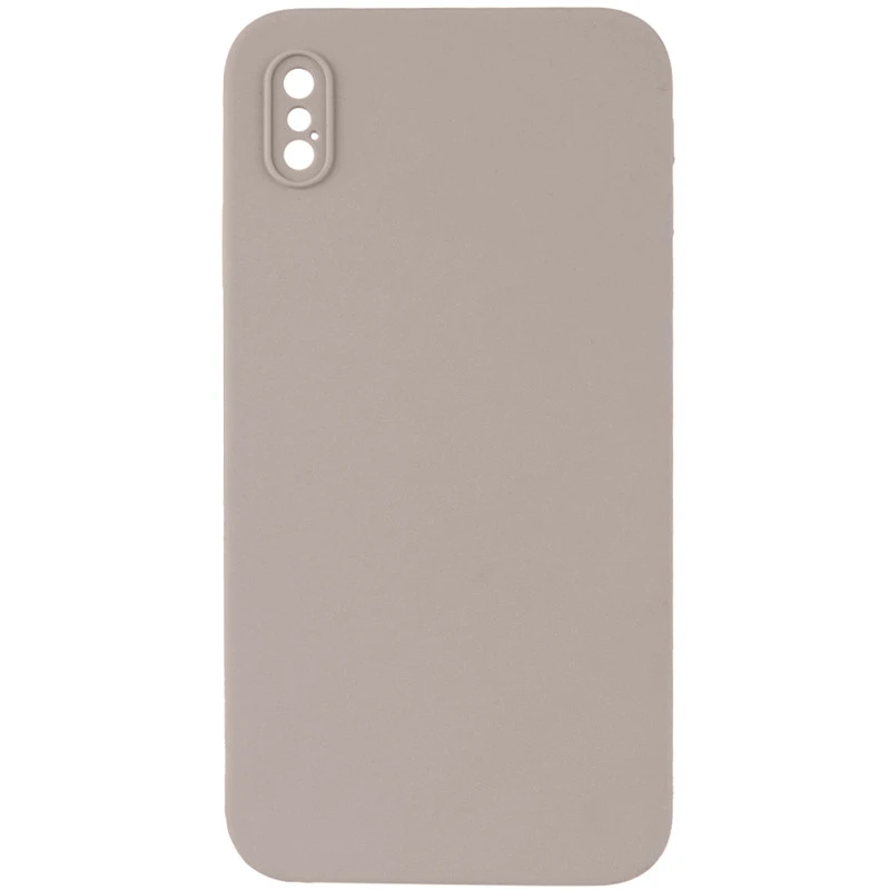 Чехол Silicone Case Square L с защитой камеры для Apple iPhone XS (5.8") – Серый / Light Grey. Фото 1 из 1