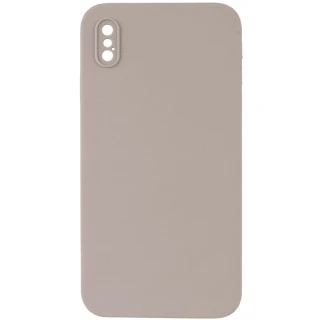 Чехол Silicone Case Square L с защитой камеры для Apple iPhone XS (5.8") — Серый / Light Grey