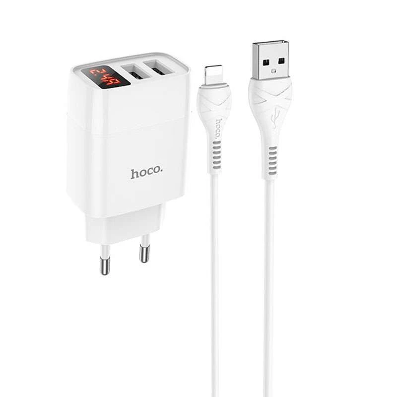 

МЗП HOCO C86A (2USB/2.4A) + Lightning (Білий)