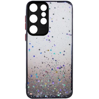 Чохол з блискітками та захистом камери на Samsung Galaxy S23 Ultra — Чорний