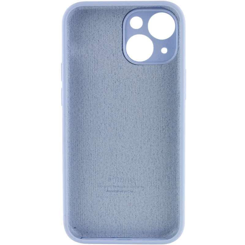 Чехол Silicone Case с защитой камеры для Apple iPhone 14 (6.1") – Голубой / Lilac Blue. Фото 2 из 4