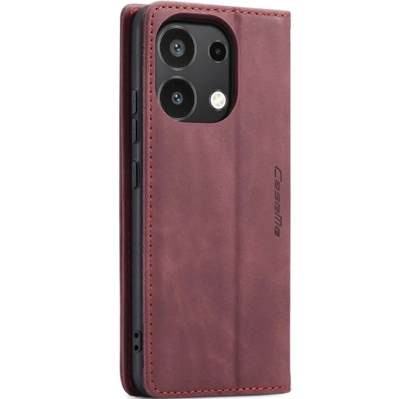 Шкіряний чохол-книжка CaseMe Velvet Nubuck для Xiaomi Redmi Note 13 4G – Red. Фото 5 з 6