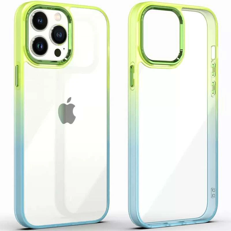 Силиконовый чехол фреш для Apple iPhone 13 Pro (6.1") – Бирюзовый / Лимонный. Фото 2 из 6