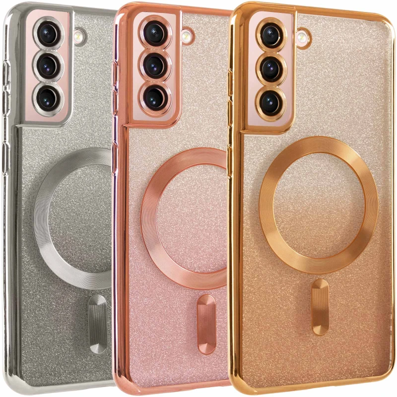 Чохол з блискітками, захисними лінзами на камеру та MagSafe на Samsung Galaxy S21 фото 3 з 3