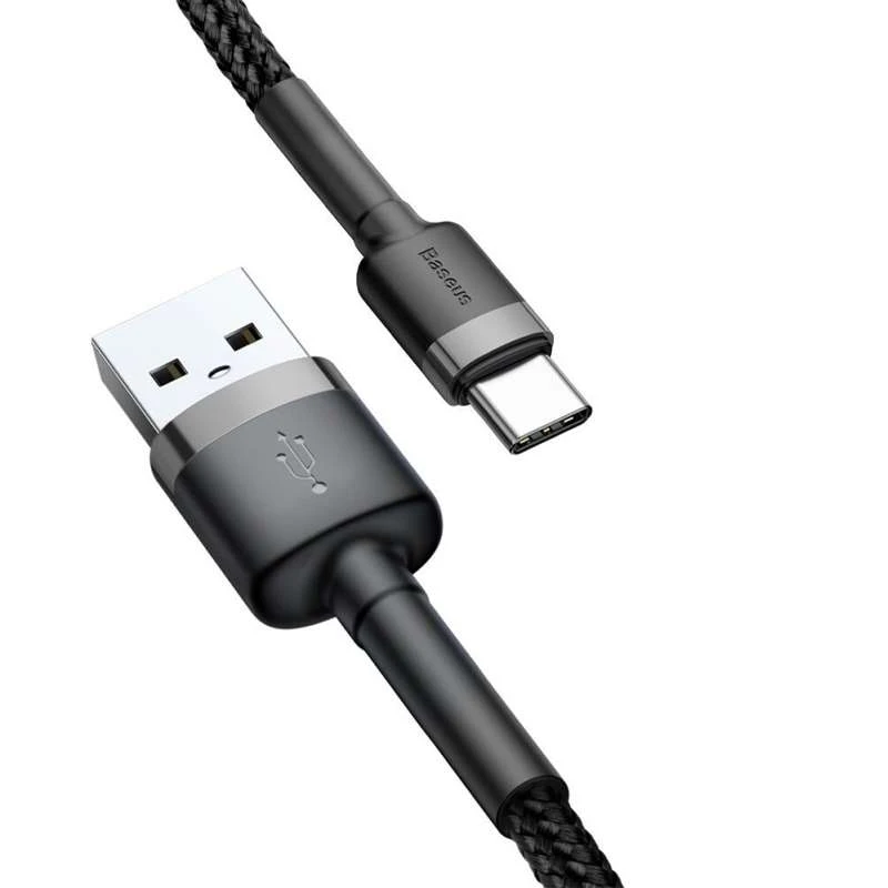 Дата кабель Baseus Cafule Type-C Cable 2A (2m) – Черный / Серый. Фото 2 из 5