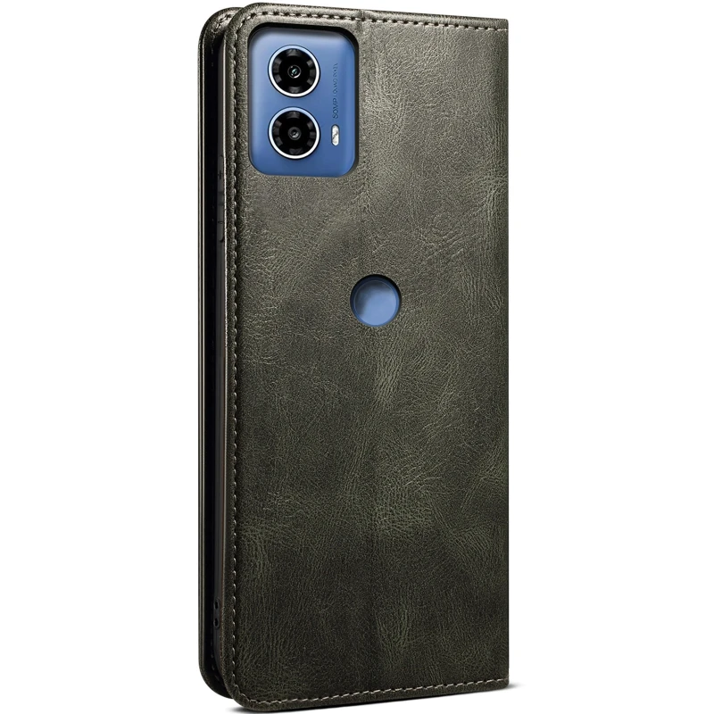 Шкіряний чохол-книжка Urban Leather series для Motorola Edge 50 Fusion – Green. Фото 2 з 4