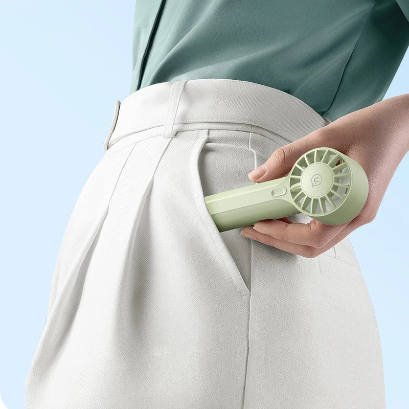 Портативний вентилятор Usams ZB288 Handheld mini fan 1200 mAh – Green. Фото 7 з 7