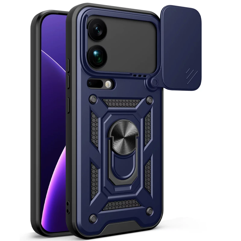 Ударопрочный чехол Serge Ring с защитой камеры для Xiaomi 17 Pro Max – Синий. Фото 1 из 1