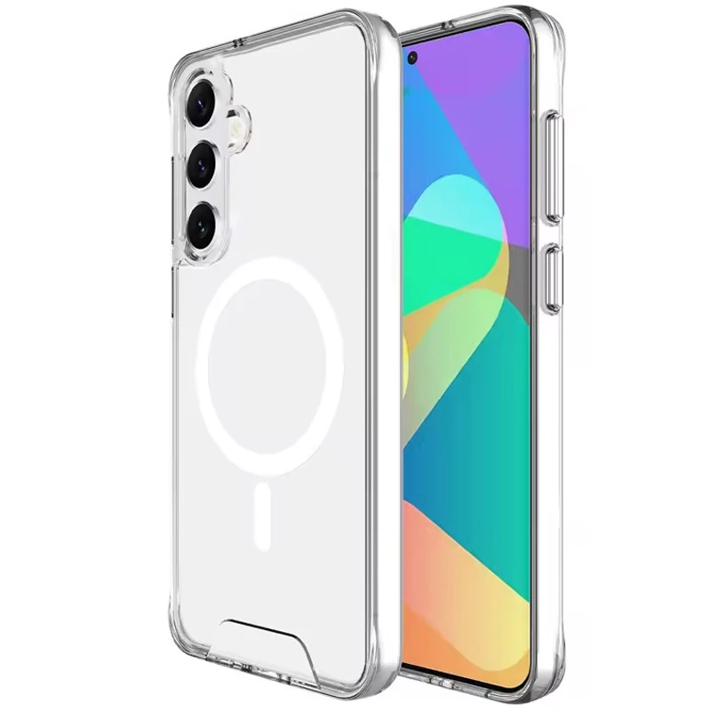 Силиконовый чехол Space Case с MagSafe для Samsung Galaxy S24 FE – Прозрачный. Фото 1 Силиконовый чехол Space Case с MagSafe для Samsung Galaxy S24 FE – Прозрачный. Фото 1 из 6