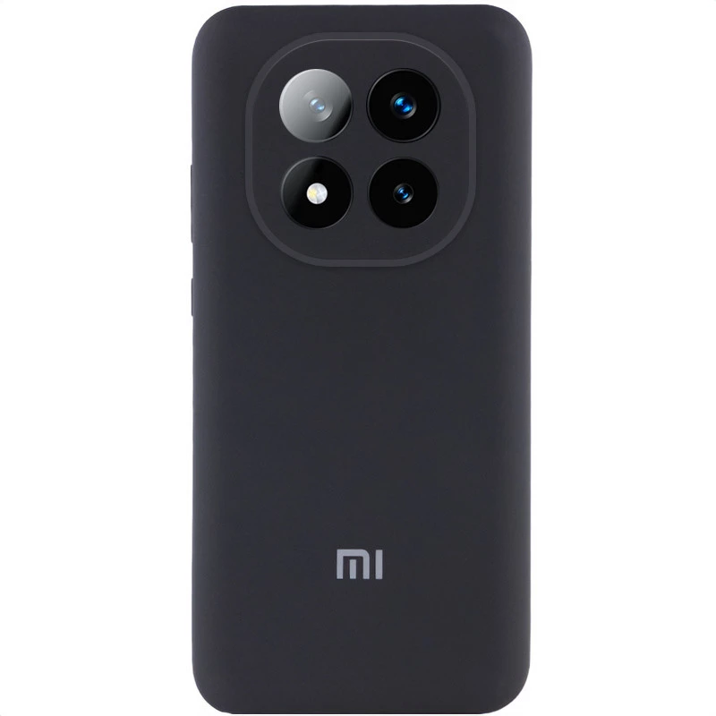 Чехол Silicone Case с закрытым низом и защитой камеры для Xiaomi Redmi Note 14 Pro 4G – Черный / Black. Фото 1 из 3