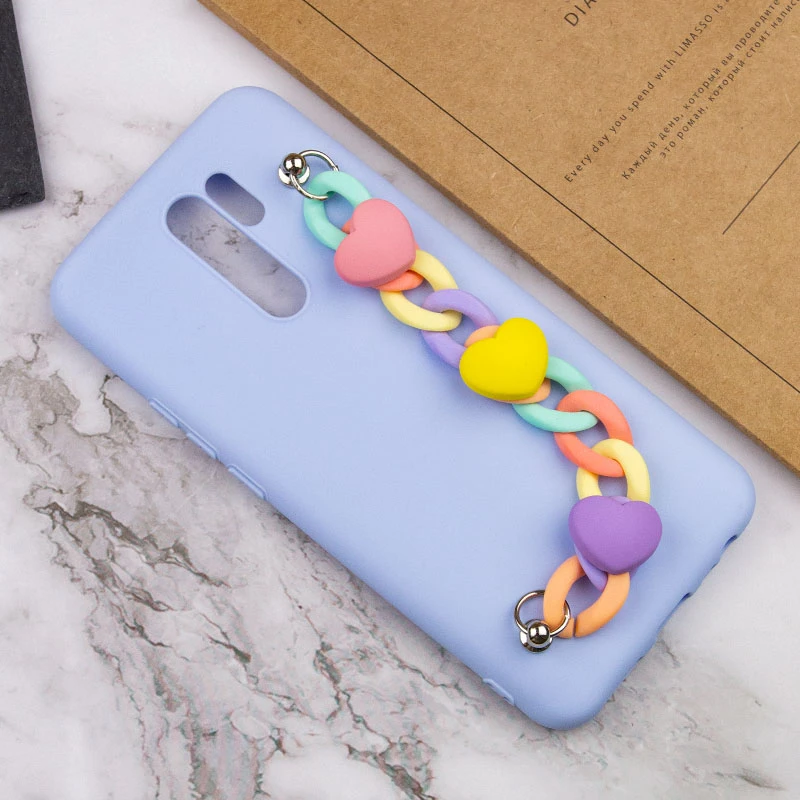 Чохол Heart з ланцюгом на Xiaomi Redmi 9 – Lilac Blue. Фото 7 з 8