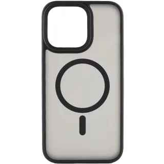 TPU+PC чехол Metal Buttons with Magnetic Fit для Apple iPhone 15 Pro (6.1") — Черный / Black