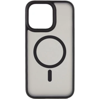 TPU+PC с металлическими кнопками и MagSafe для Apple iPhone 12 Pro (6.1") — Черный / Black