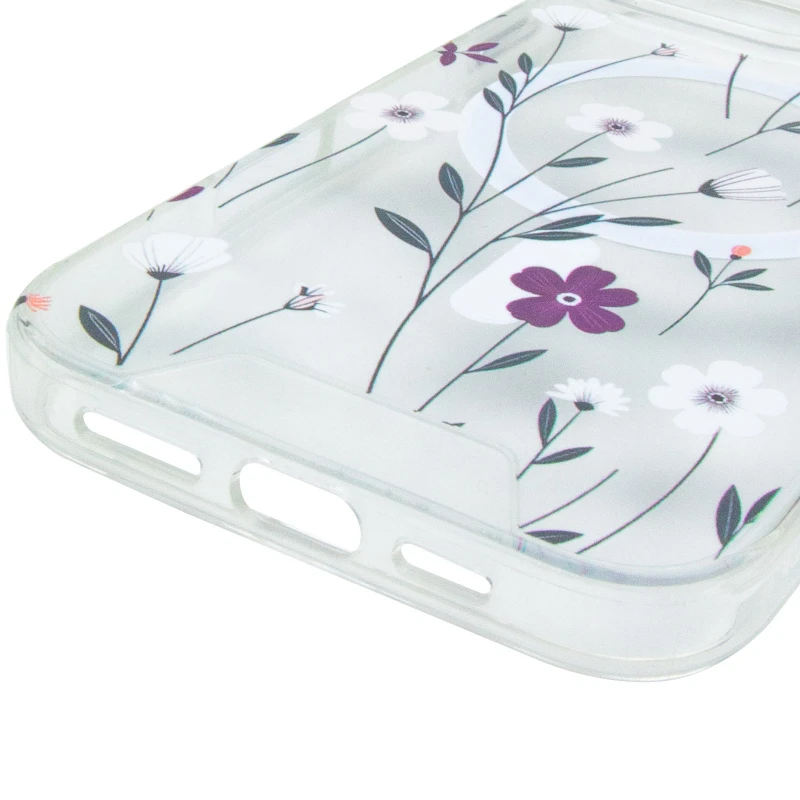 TPU+PC чохол Clear Garden with MagSafe для Apple iPhone 16 Pro – Cherry Petal. Фото 5 з 5