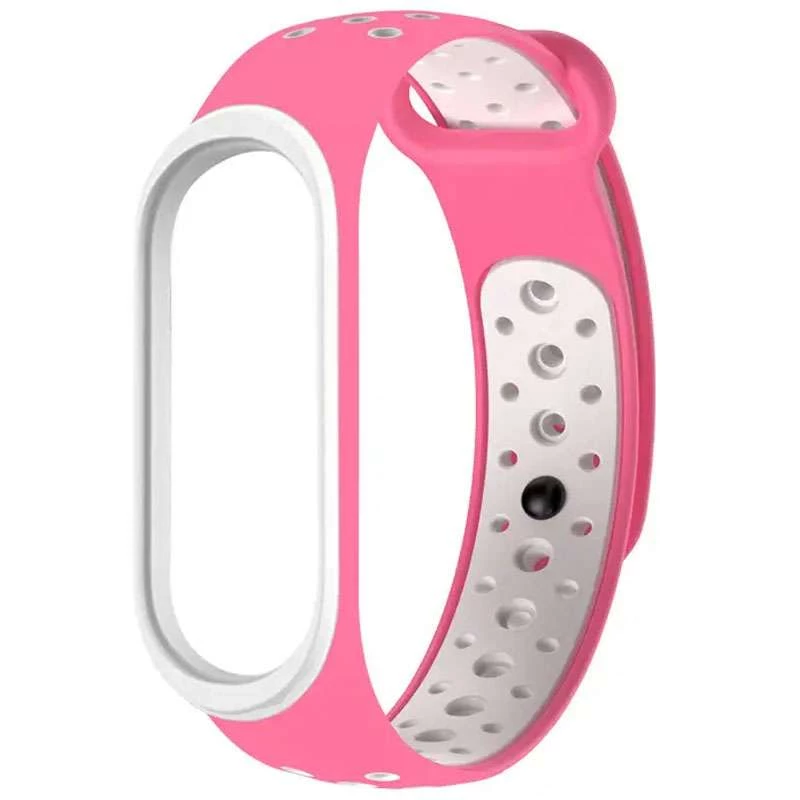 Ремінець Sport для Xiaomi Mi Band 6 – Рожевий / Білий. Фото 1 з 1