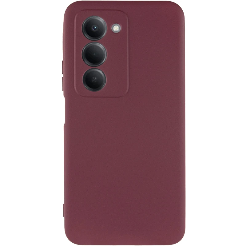 Кольоровий силіконовий чохол GETMAN із закритою камерою для Xiaomi Redmi 15 4G (Global) / 5G – Бордовий / Marsala. Фото 3 з 6