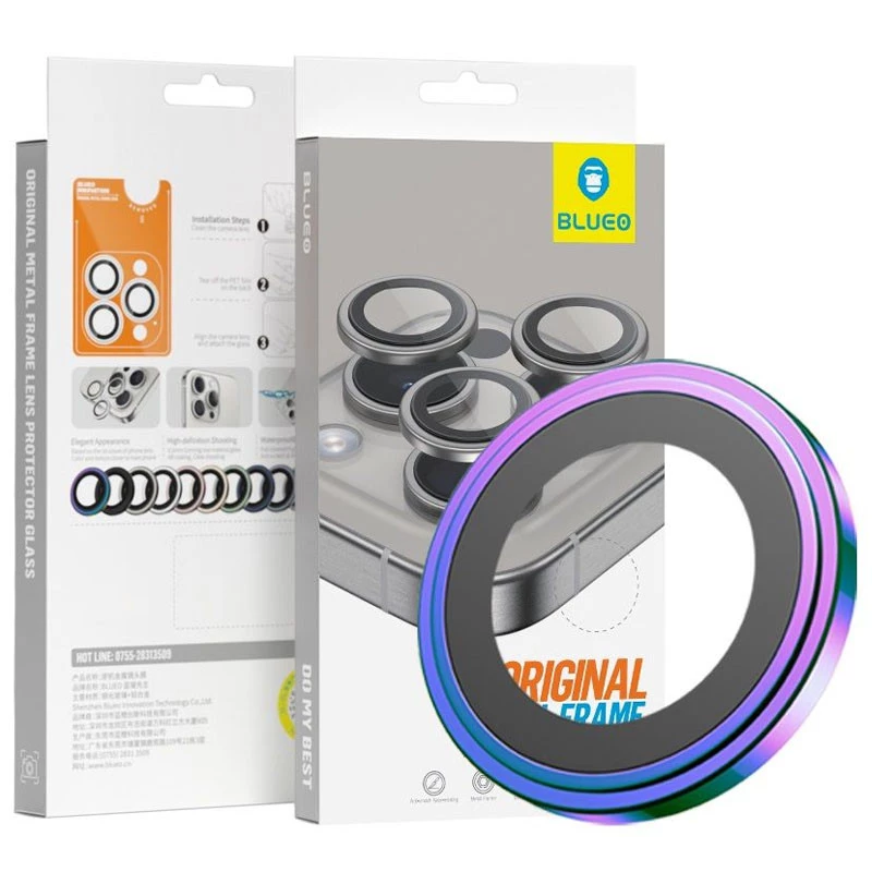 Захисне скло BlueO Metal на Apple iPhone 16 Plus – Бузковий / Colorful. Фото 2 з 2