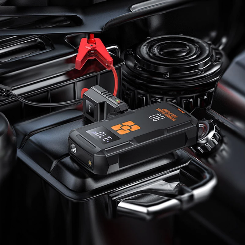 Пусковое пристрій (бустер) для автомобіля Hoco QS2 Land Jump Starter and Air Pump 8000 mAh фото 2 з 2