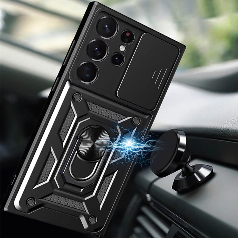 Ударопрочный чехол Serge Ring с защитой камеры для Samsung Galaxy S25 Ultra – Черный. Фото 2 из 7