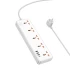 Удлинитель Hoco AC14A Rico PD30W (3USB-A/1C/5xSocket) (1.5m) – White. Фото 3 из 6