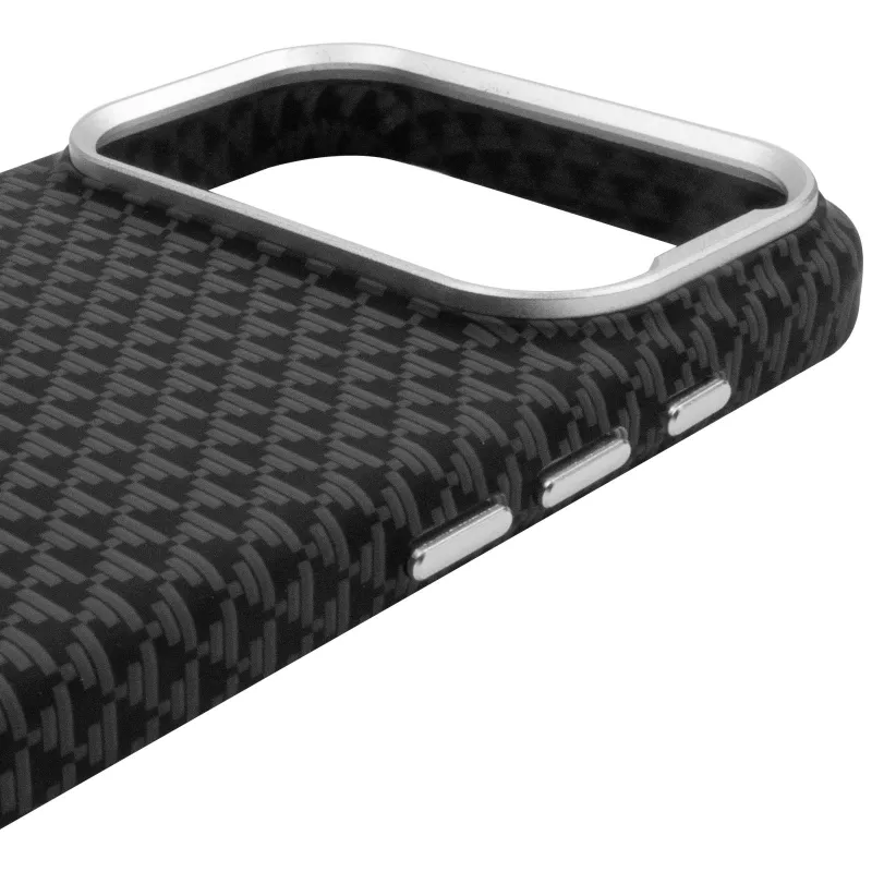 Чехол TPU+PC KVZV Triangular Pattern with Magnetic Fit для Apple iPhone 18 Pro – Black. Фото 6 из 7
