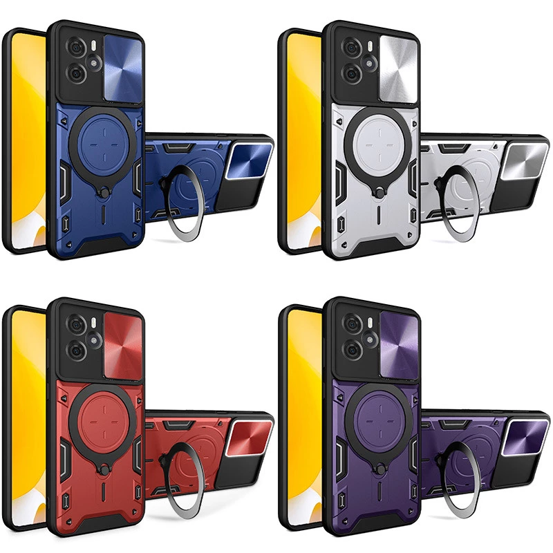 Ударостійкий чохол Bracket Ringstand із захисною шторкою для камери на Xiaomi Redmi Note 14 5G фото 2 з 3