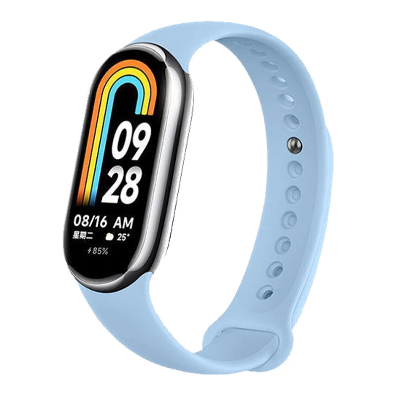 Силиконовый ремешок для Xiaomi Mi Band 7/6/5/4/3 – Голубой / Light Blue. Фото 1 из 4
