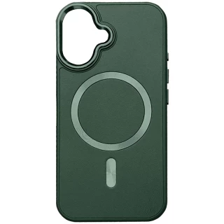 Шкіряний чохол з MagSafe на Apple iPhone 16 Pro Max — Green