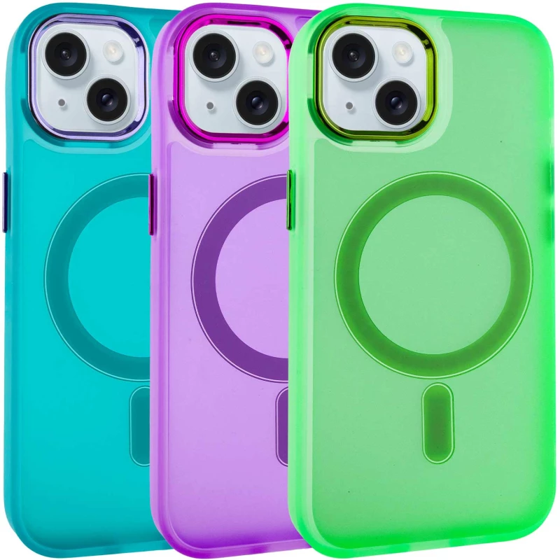 Цветной TPU+PC с MagSafe на Apple iPhone 15 (6.1") фото 3 из 5