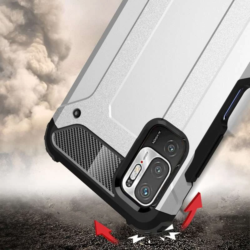 Протиударний чохол з посиленими кутами Immortal на Xiaomi Redmi Note 10 5G – Срібний. Фото 4 з 4