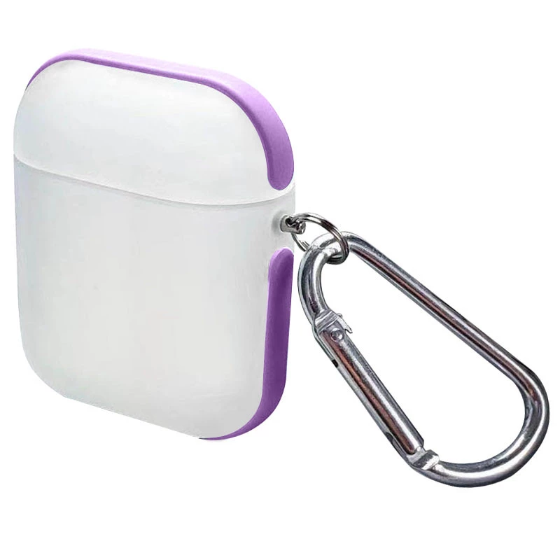 

TPU футляр Matte Type для наушников AirPods 1/2 (Сиреневый / Белый), Бузковий / білий