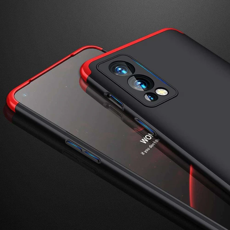 Чохол із захистом 360 градусів GKK на OnePlus Nord 2 5G – Чорний / Червоний. Фото 5 з 5